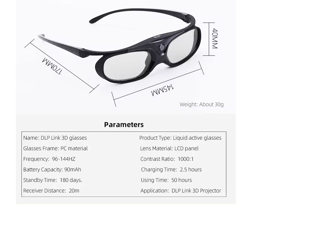 Dlp Link 3d Active Shutter Glass