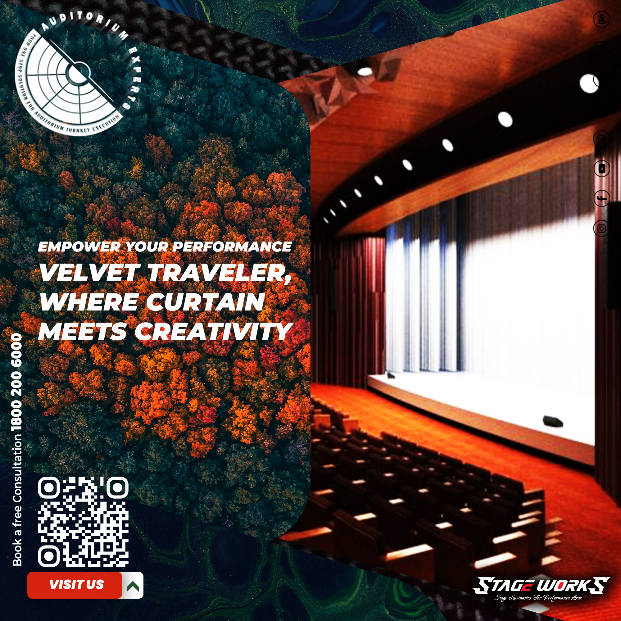 Front Stage Velvet Traveler Curtain - Color: Available In A Range Of Colors