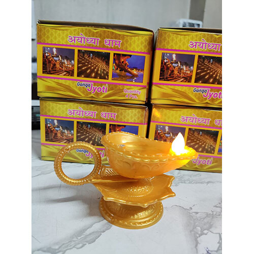 Water Sensor Floating LED Diya - High-Quality Plastic, 3 Inch Round, Brown Printed Pattern | Safe for Water Bodies, Indoor/Outdoor Elegance