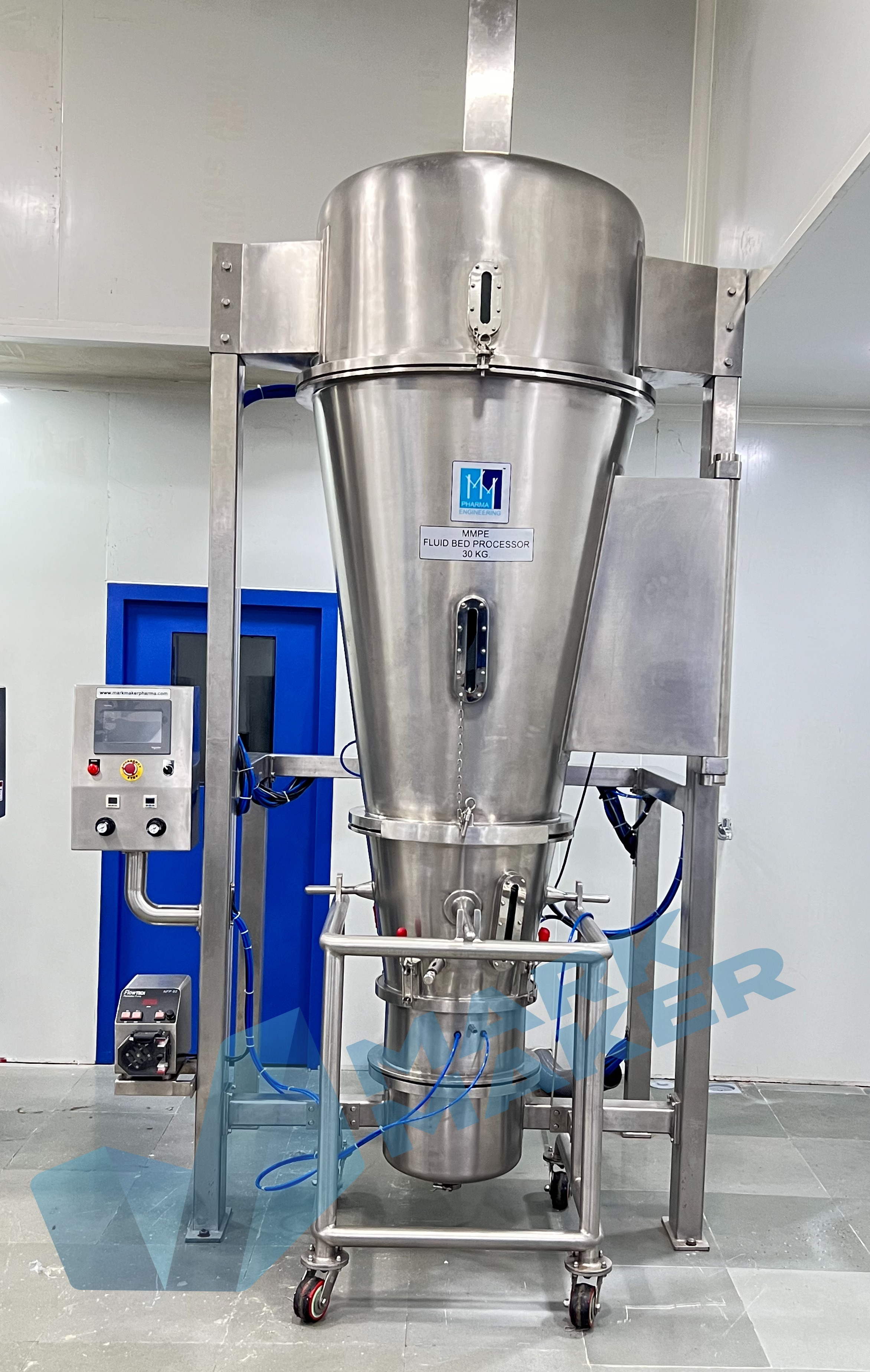 Fluid Bed Processor - Stainless Steel, 500l Capacity, 415 Power, 220v Voltage, Automatic Control, Silver Color, 1 Year Warranty