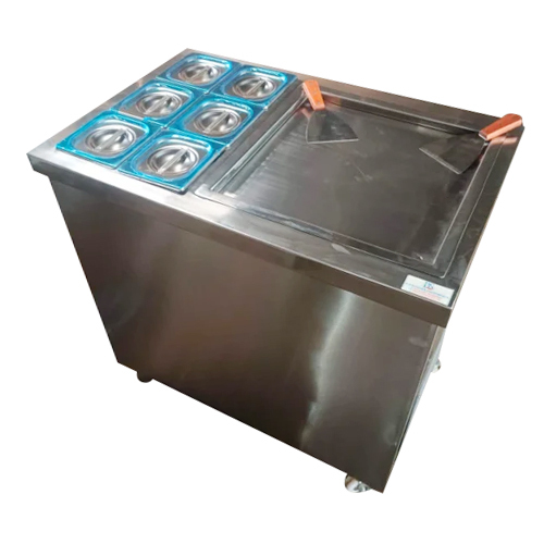 Fried Ice Cream Roll Making Machine With Gn Pan - Color: Silver