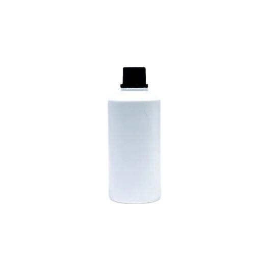 1Ltr Black Cape Bottle - HDPE Material, 1 Liter Capacity, White with Black Cape | Ideal for Chemical Storage, Lightweight and Durable Design