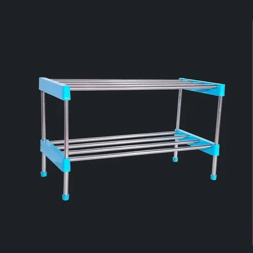 Stainless Steel Rectangular Shoe Rack - Color: Different Available