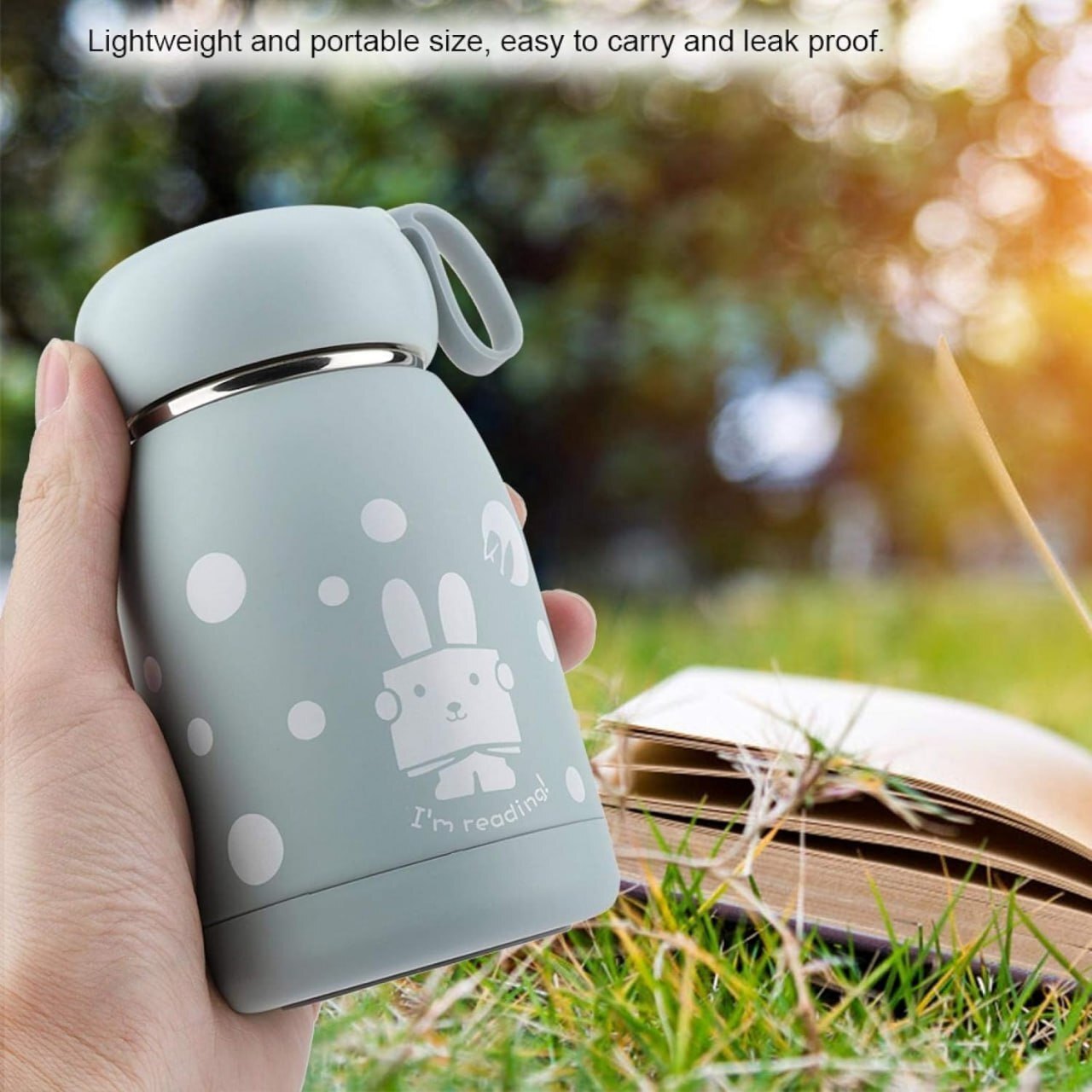 Mitsico Cute Water Bottle 330 Ml With Inner Glass And Outer Plastic - Glass, 330 Ml, Multicolor | Cute Bunny Print, Easy Wash, Kids' Sipper