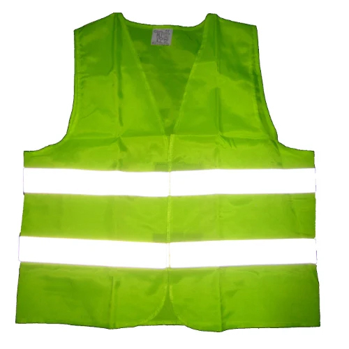 Public Safety Vests - High-Quality Polyester, Unisex V-Neck Design , Plain Green for Maximum Visibility