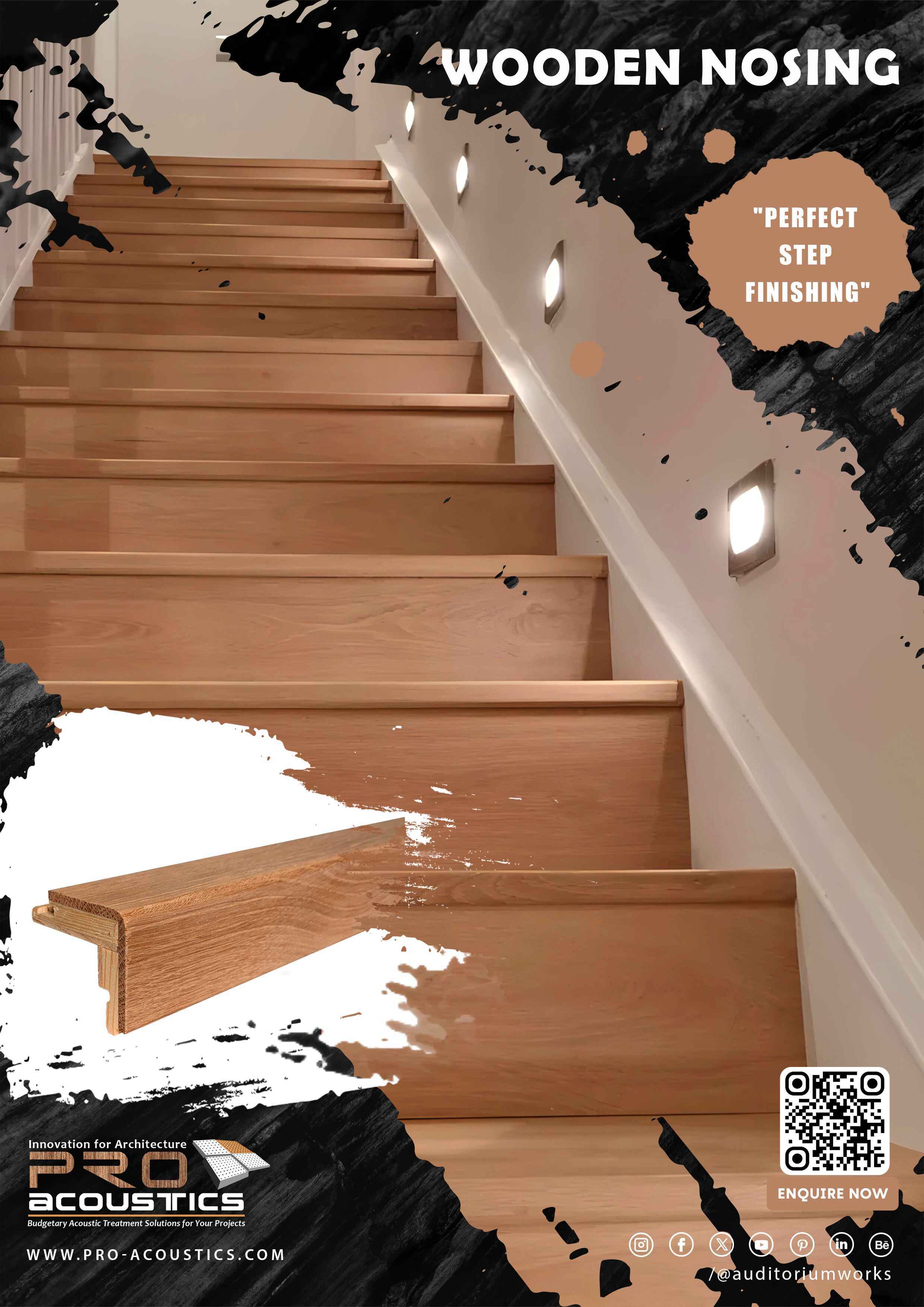 Wooden Nosing - Application: Stair Step Finishing And Safety Enhancement