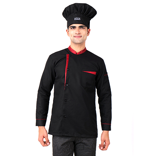 Black Color Chef Cap - Fabric Type: Cotton