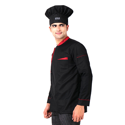 Black Color Chef Cap - Fabric Type: Cotton
