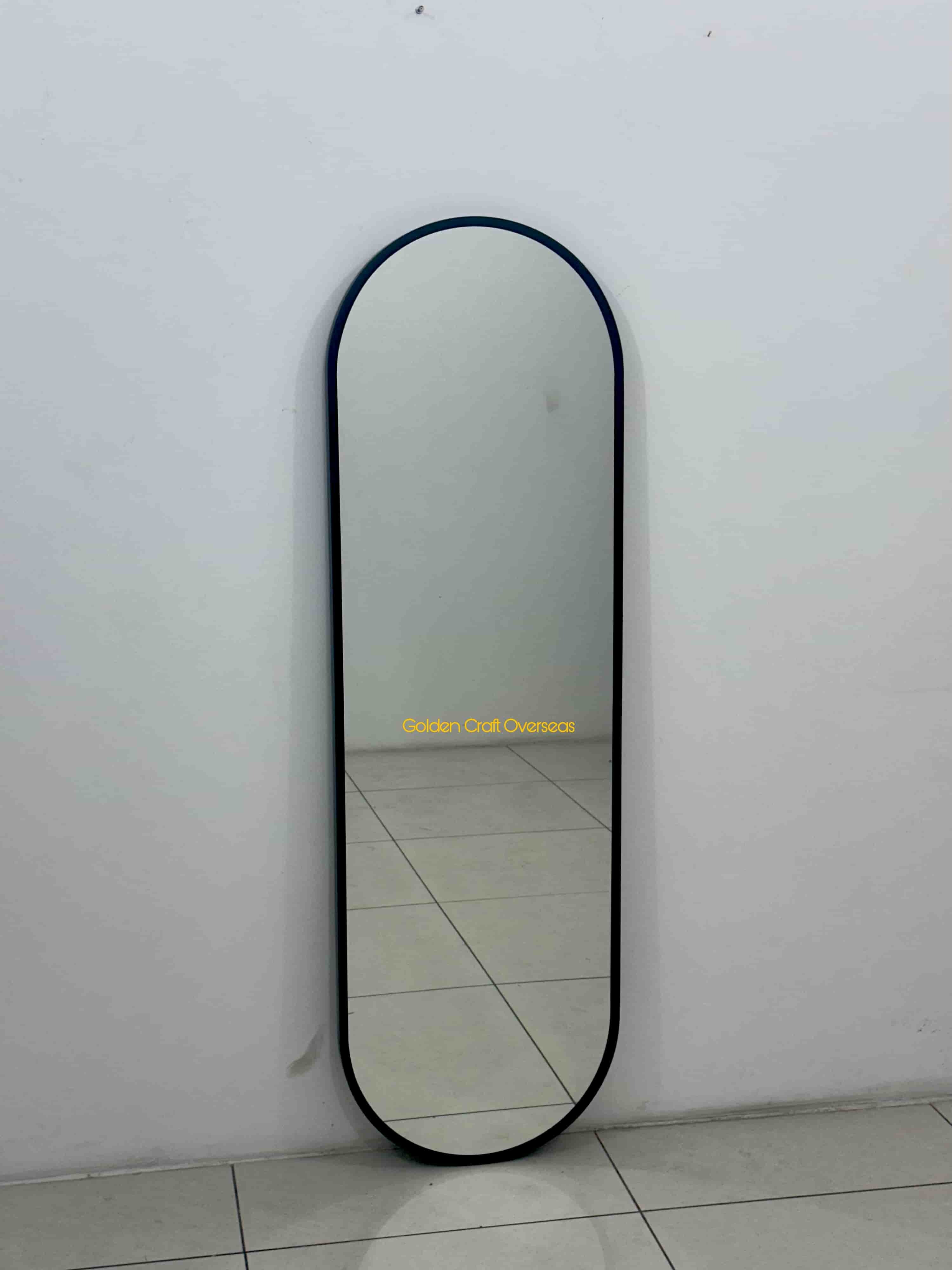 Big Size Oval Mirror - Color: Black