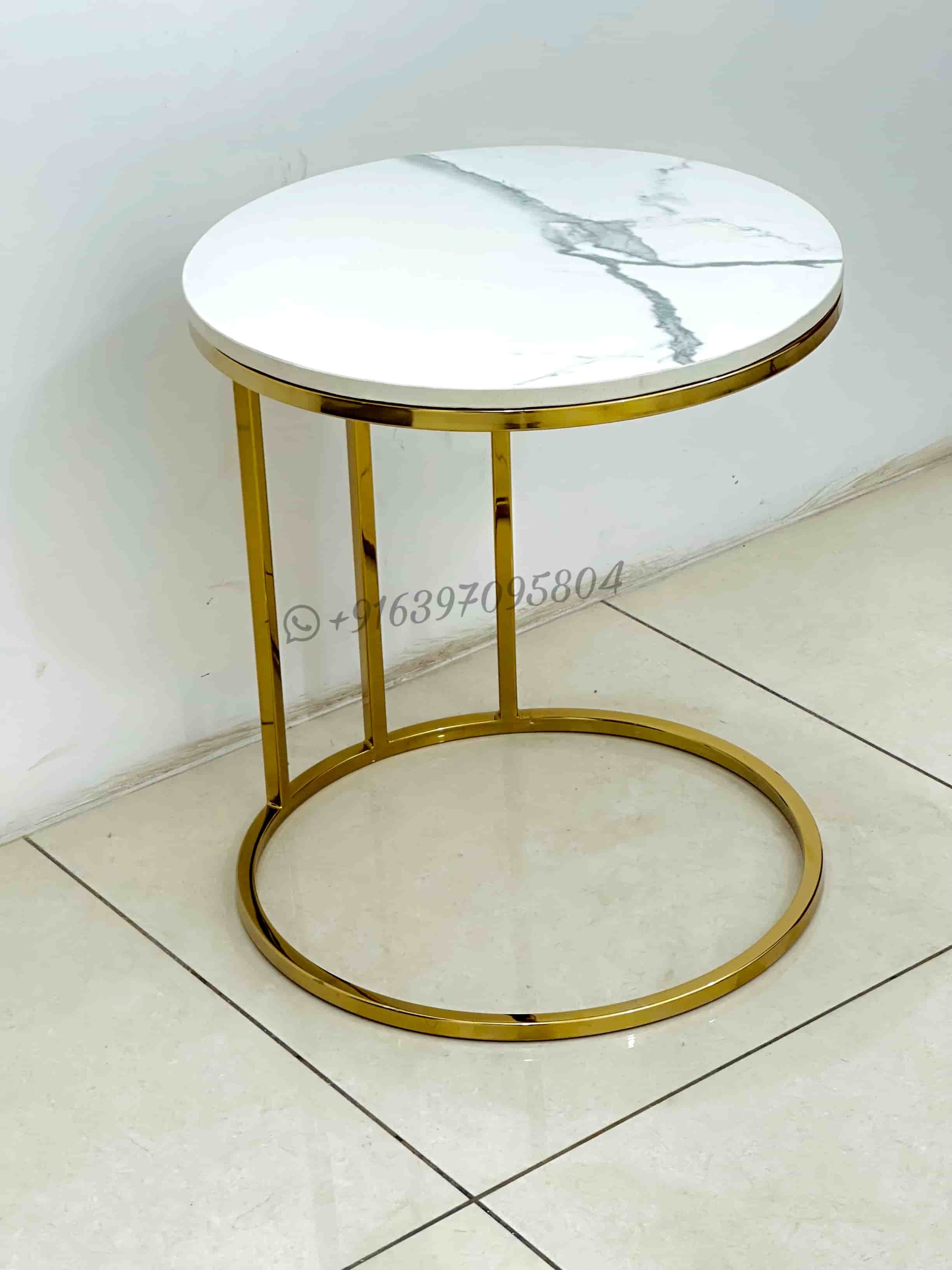 Marble Top Side Table - Assembly: No Assembly Required