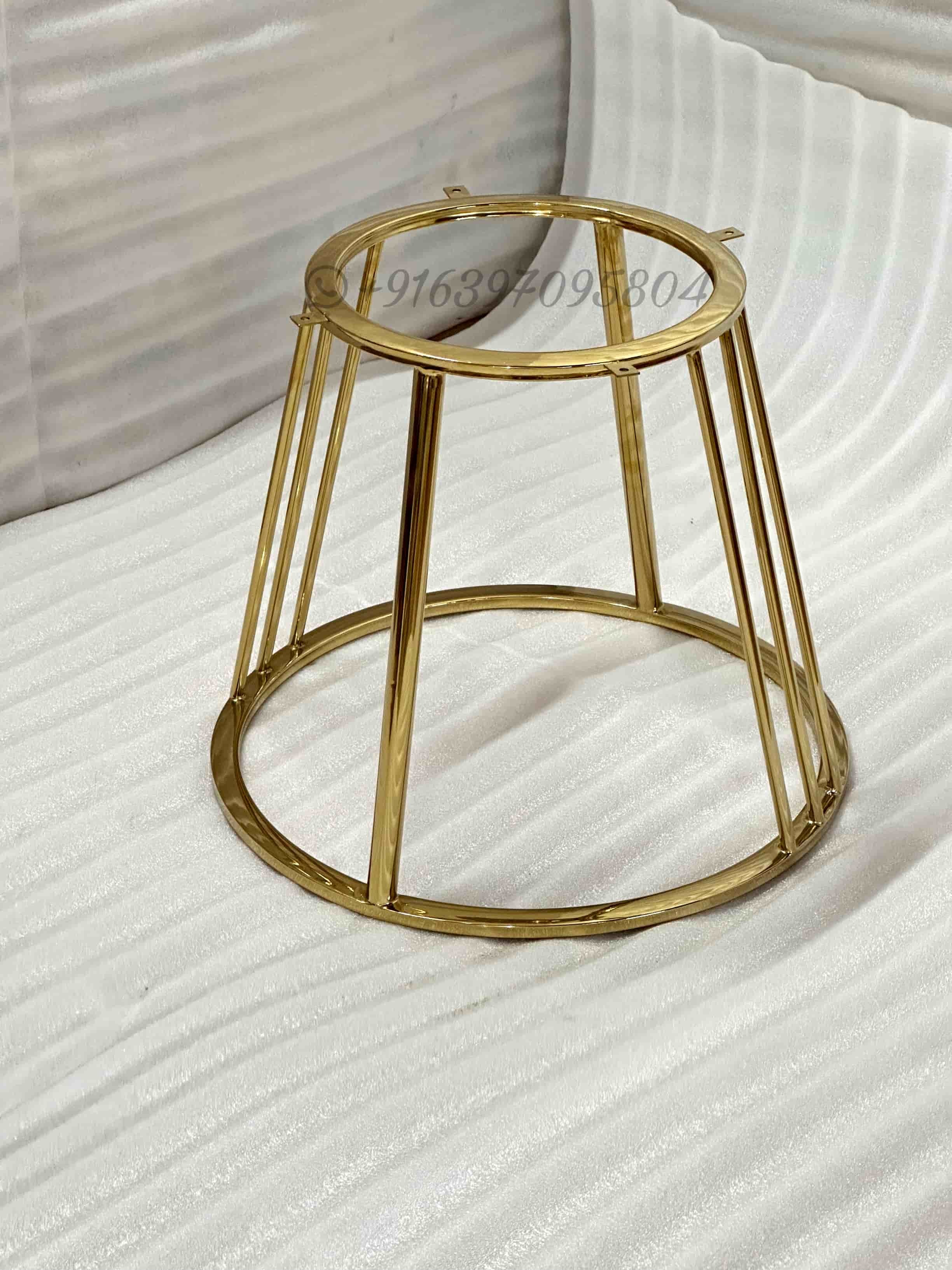 Stainless Steel Side Table - 24x24x18 Inches | Gold Finish, No Assembly Required, Modern Design, Suitable For Indoor Use