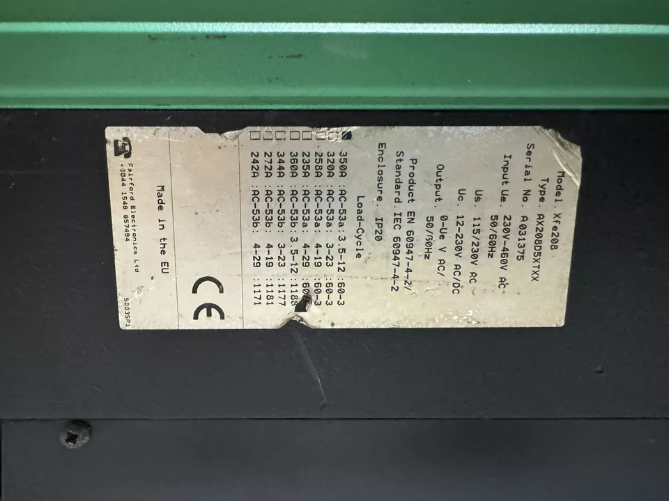 Fair Fordelectronicsxfe208 Soft Start Motor Controller350a 230-460vacax208d5xtxx - Color: Green