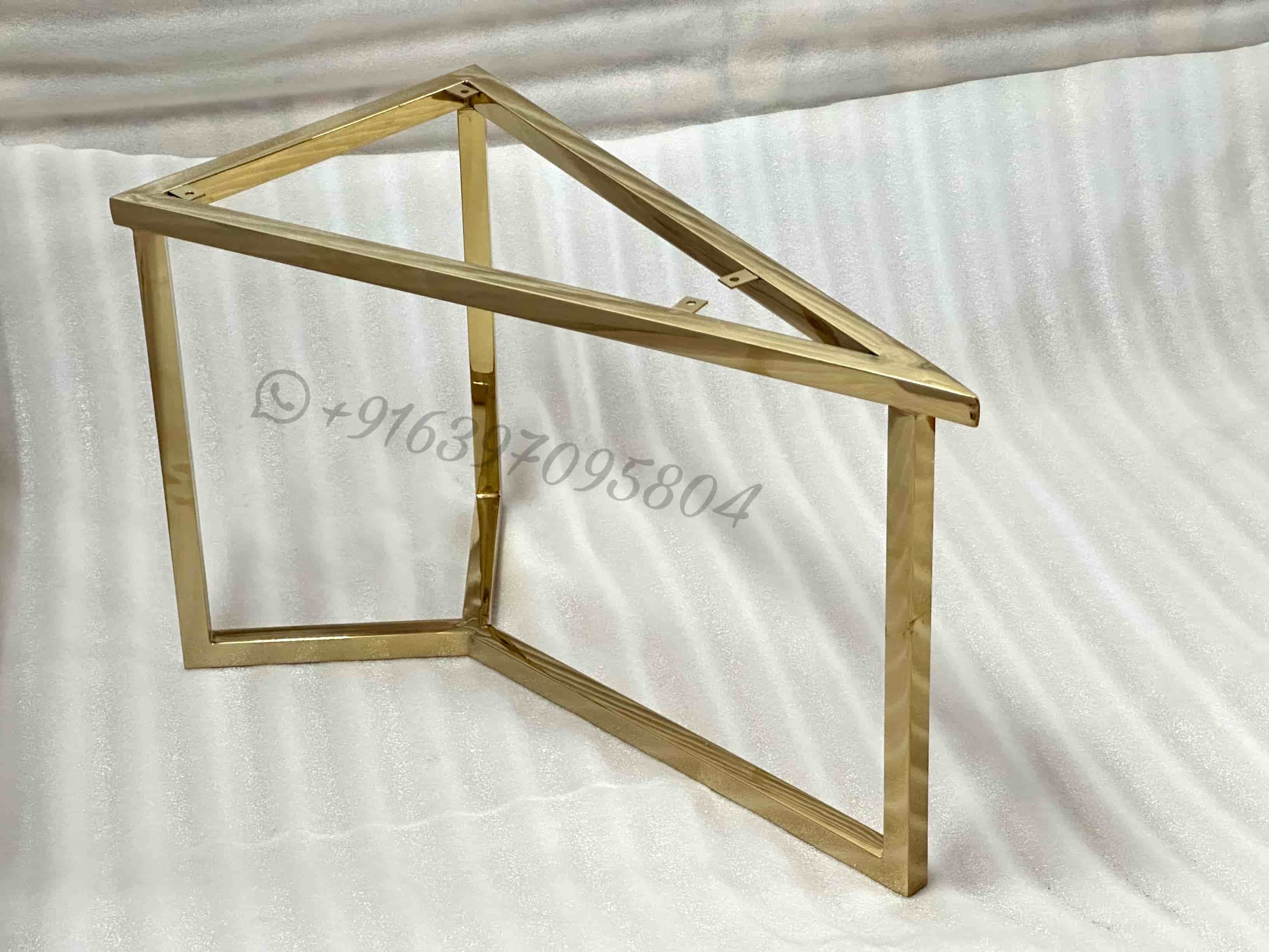 Side Table Gold Frame - Assembly: No Assembly Required