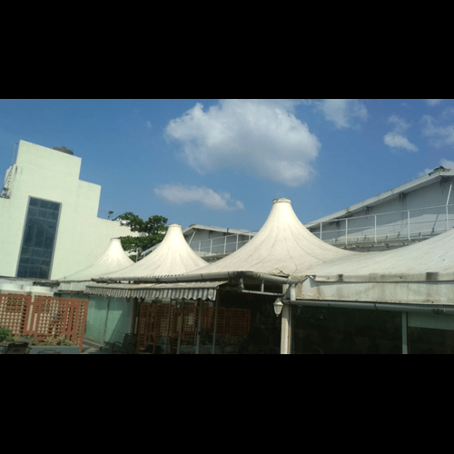 Tensile Membrane Terrace Structures - Steel Frame Concrete Floor Color Options Available | Sliding Windows For Ventilation And Style