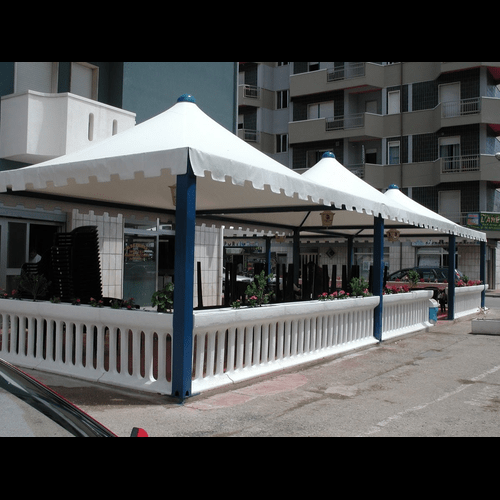 Tensile Membrane Terrace Structures - Steel Frame Concrete Floor Color Options Available | Sliding Windows For Ventilation And Style