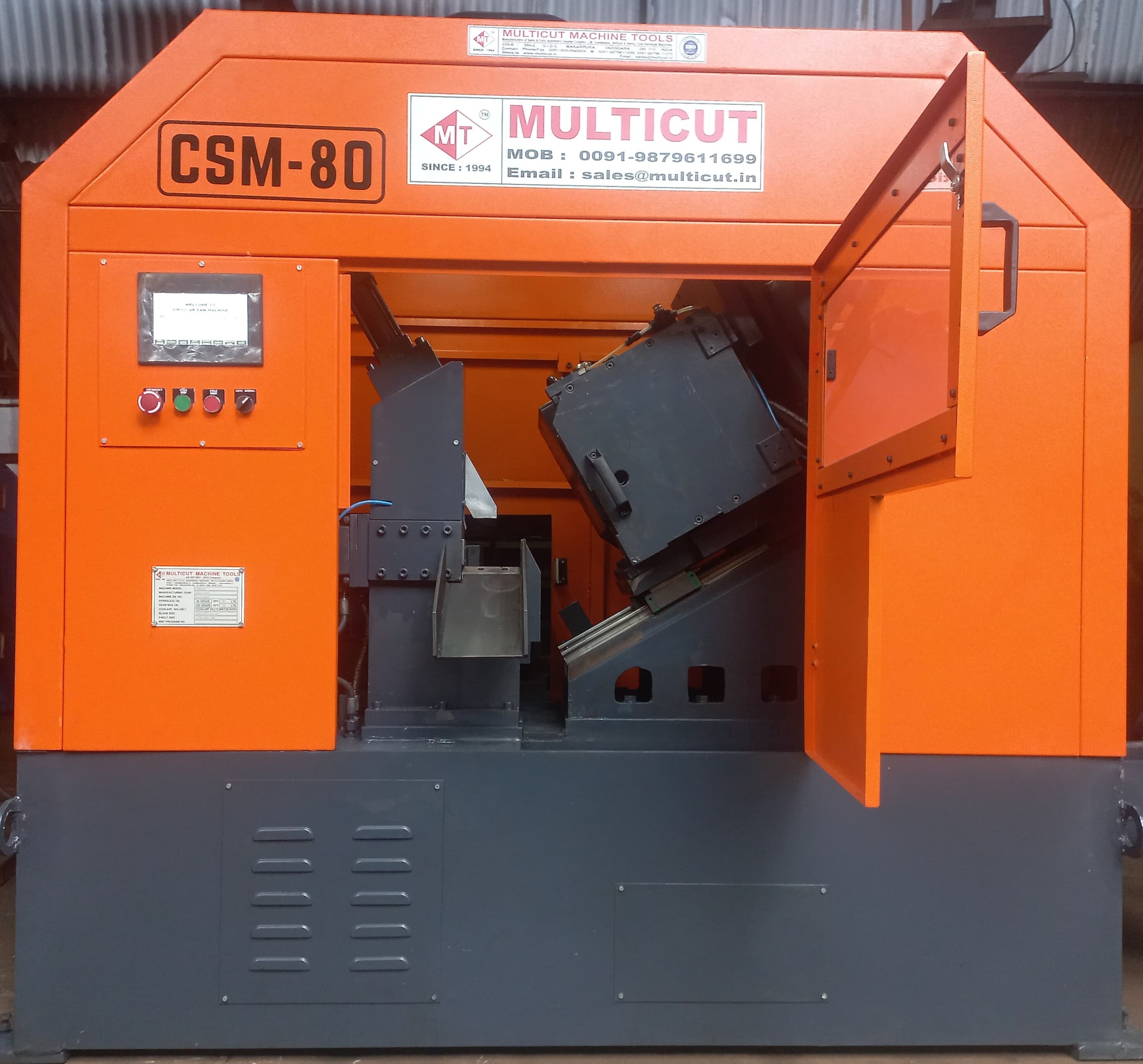 Fully Automatic Circular Saw Machine - Color: Yellow