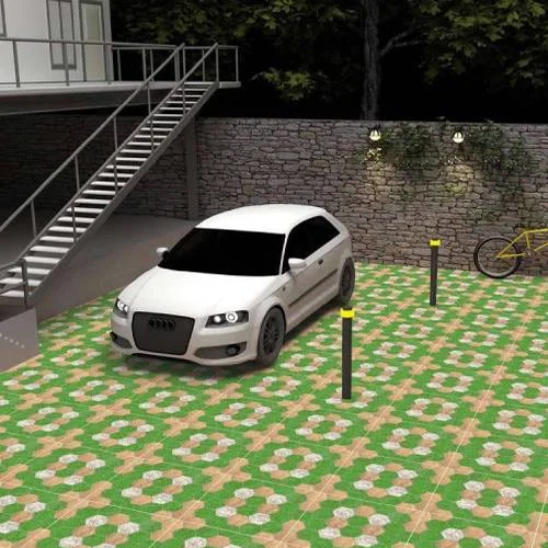 400X400 Mm Punch 7814 Digital Parking Tiles - Feature: Non-Slip