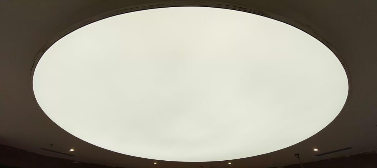 Bathroom 3d Stretch Ceiling - .18mm Pvc | Customizable Patterns, Water-resistant Material, Integrated Ambient Lighting