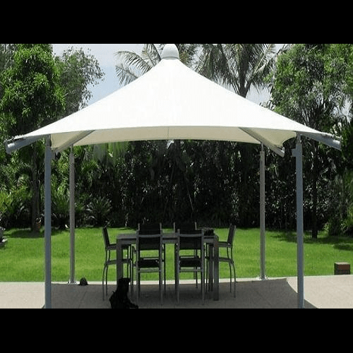 Tensile Gazebo Structure - Durable Steel, Concrete Floor, Various Colors | Features Sliding Windows For Ventilation And Natural Light