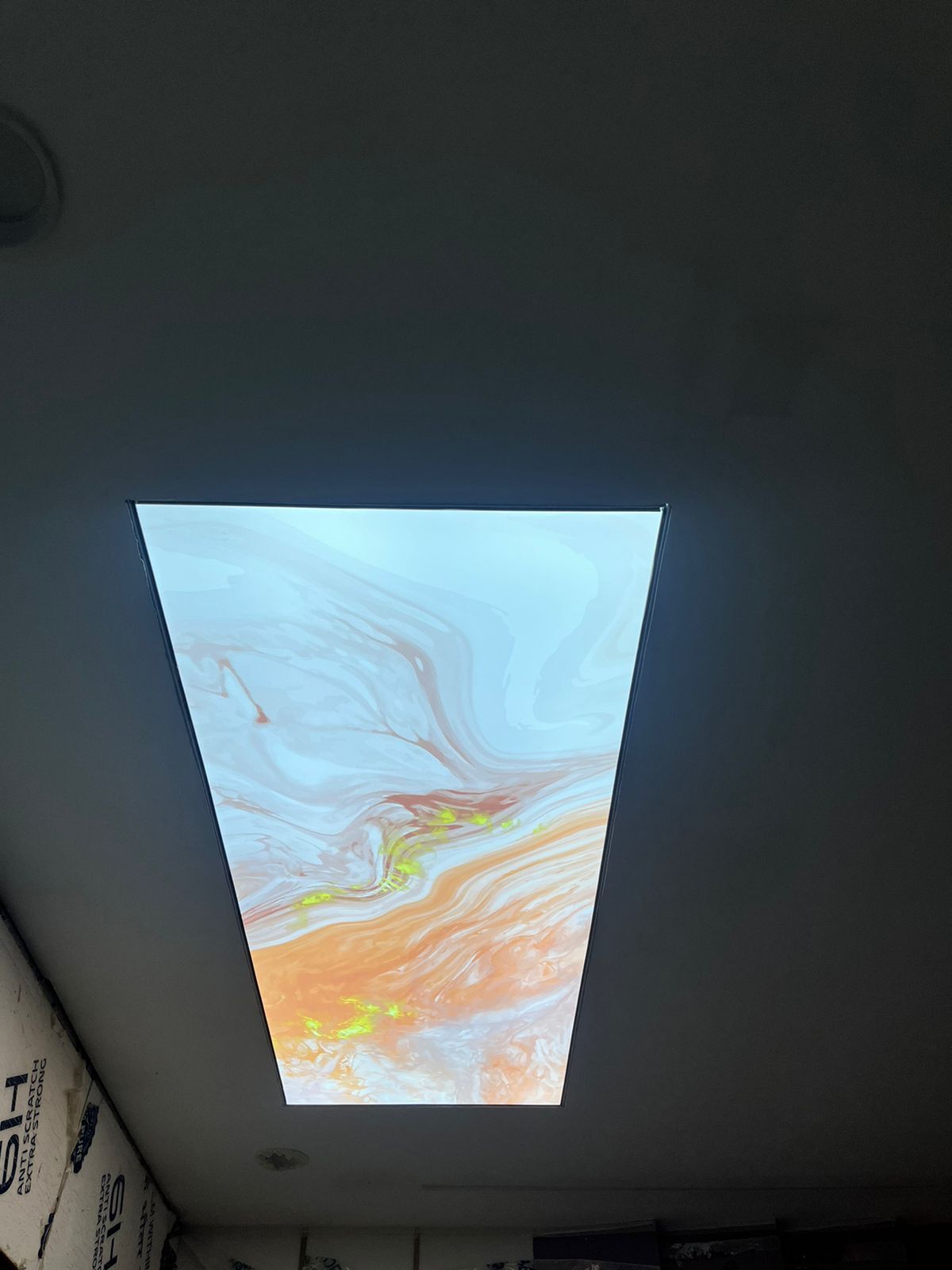 Floating Stretch Ceiling - .18mm Thickness, Customizable Size And Shape | Glossy Appearance, Versatile Design, Integrated Lighting And Ventilation