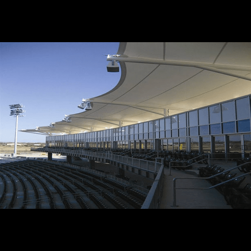 Auditorium Tensile Structure - High-quality Steel & Pu Panels, Concrete Floor, Custom Color Options, Steel Roof, Ideal For Event Spaces - Ventilated With Sliding Windows