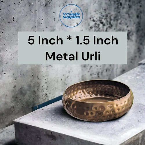 5 Inch Hammered Metal Urli For Making Luxury Candles - Copper Material, 5 Inch Diameter | Elegant Coated Finish, Durable Design for Multi-Purpose Use