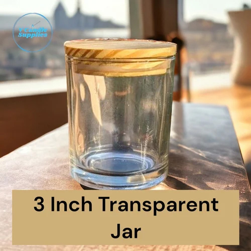 3 Inch Tumbler Jars For Candle Making - Glass Material, Polished Shine Finish | Versatile Plain Style, Ideal for Home Decoration & Storage