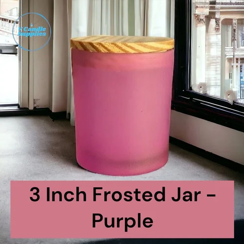3 Inch Purple Frosted Candle Jar - High-Quality Glass, Modern Arts Style , Elegant Ceremony Or Party Decoration
