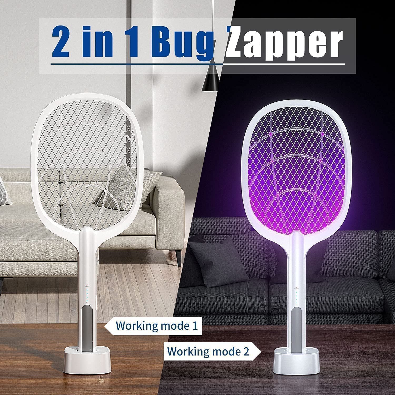 Mitsico Mosquito Racket - Metal & Pvc, Multicolor | Built-in Mosquito Lamp With Purple Light Beads And Diamond Innenet For Effective Zapping