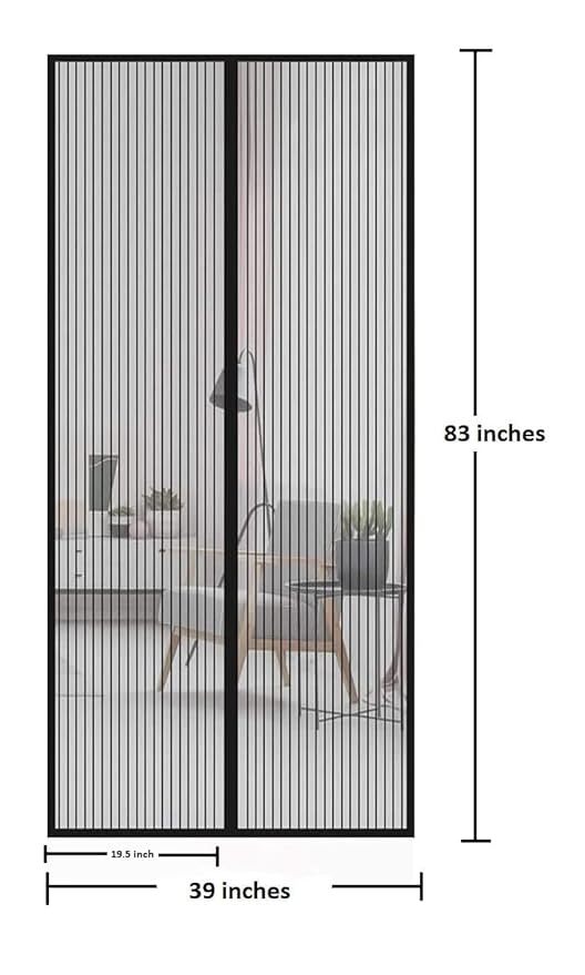 Mitsico Magic Mesh Magnetic Mosquito Screen Door Net Curtain - Reinforced Polyester Mesh, Perfect Magnetic Fastening For Quick Open And Automatic Close, Allows Natural Airflow And Toddler/pet Access