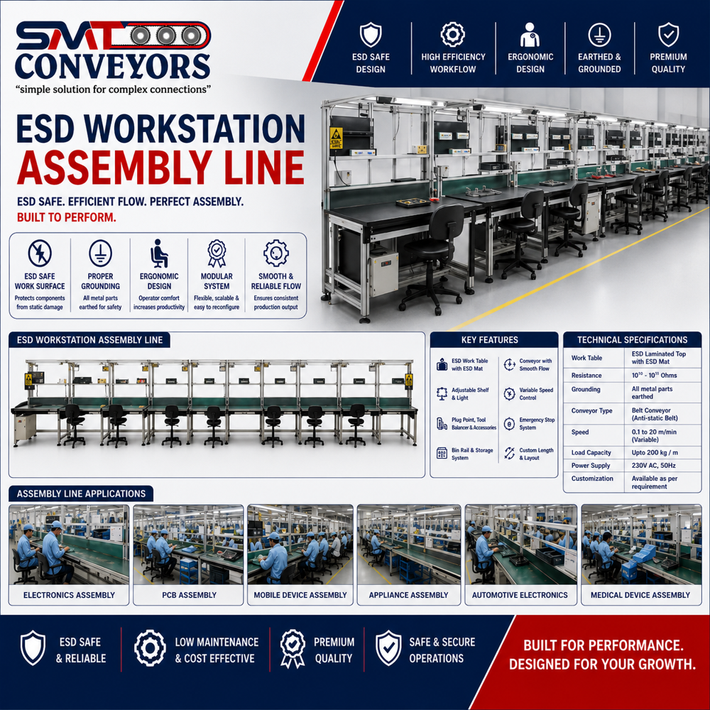 Assembly Line Conveyor - Material: Stainless Steel