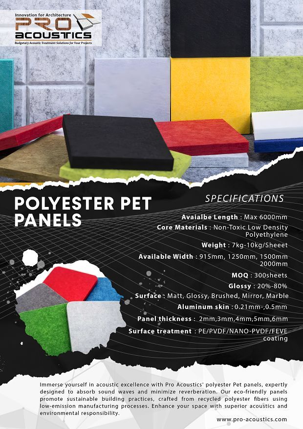 Polyester Pet Panels - Application: Enhance Acoustic Environments And Elevate Interior Aesthetics