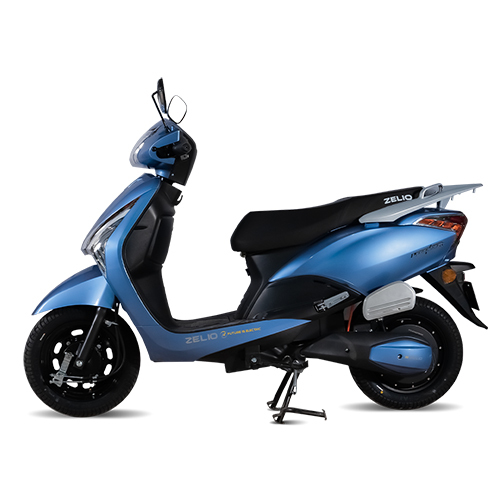 Sea Blue Color Zelio Legender+ Electric Scooter - Origin: India