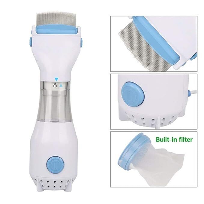 Mitsico 240v Electrical Head Lice Comb - Stainless Steel Teeth, Ergonomic Design, Multicolor | Effortlessly Captures Lice & Eggs, Easy To Use And Disposable