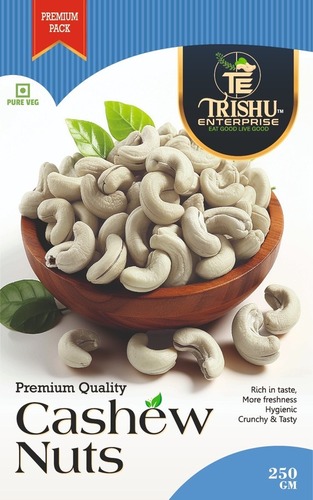 TRISHU 100% Natural Premium Whole Cashew W260 - Medium Size Cashew Nuts | Passion for Cashews, Perfection in Every Bite