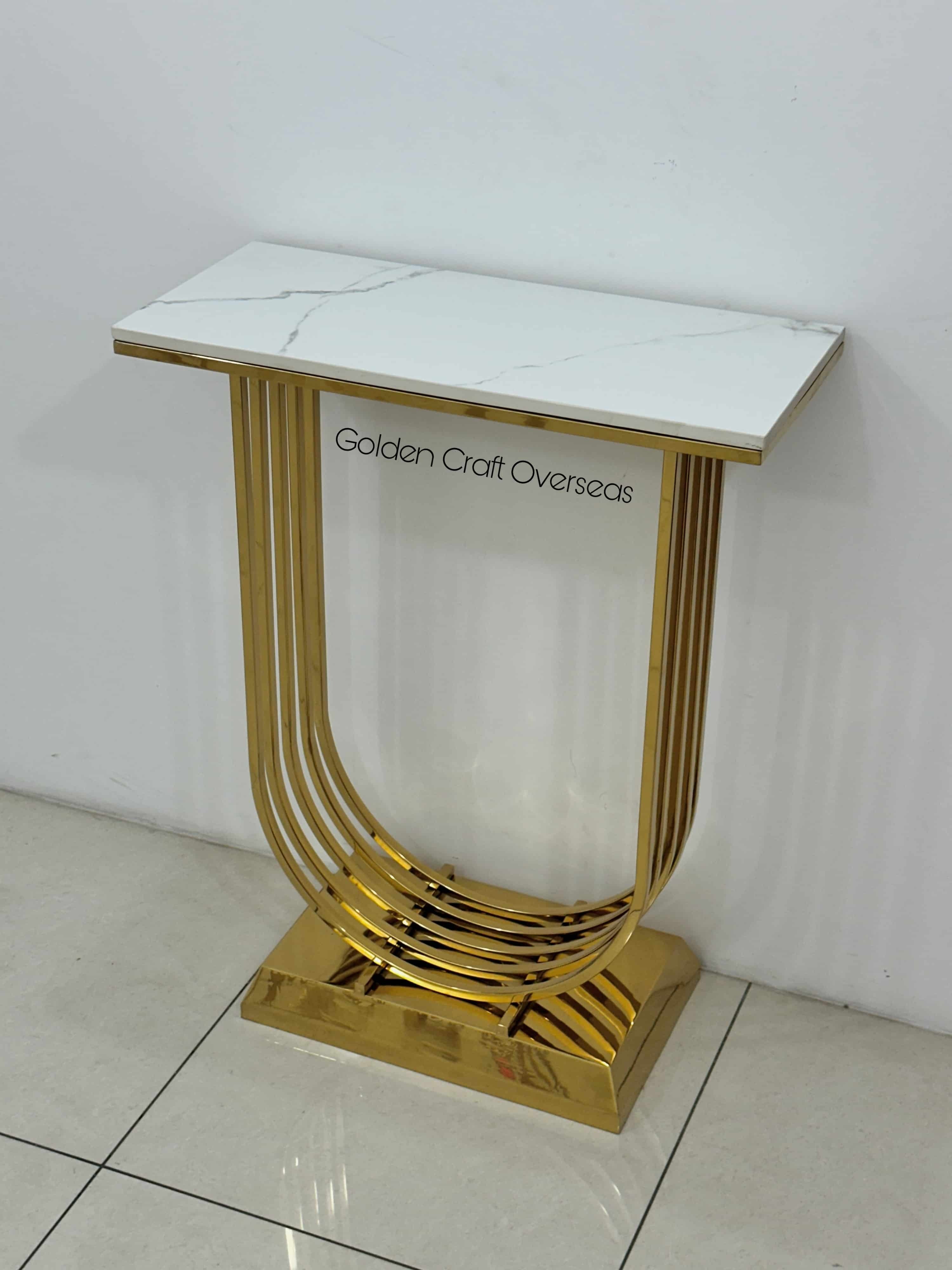 Stylish Console Table Marble Top - Assembly: No Assembly Required