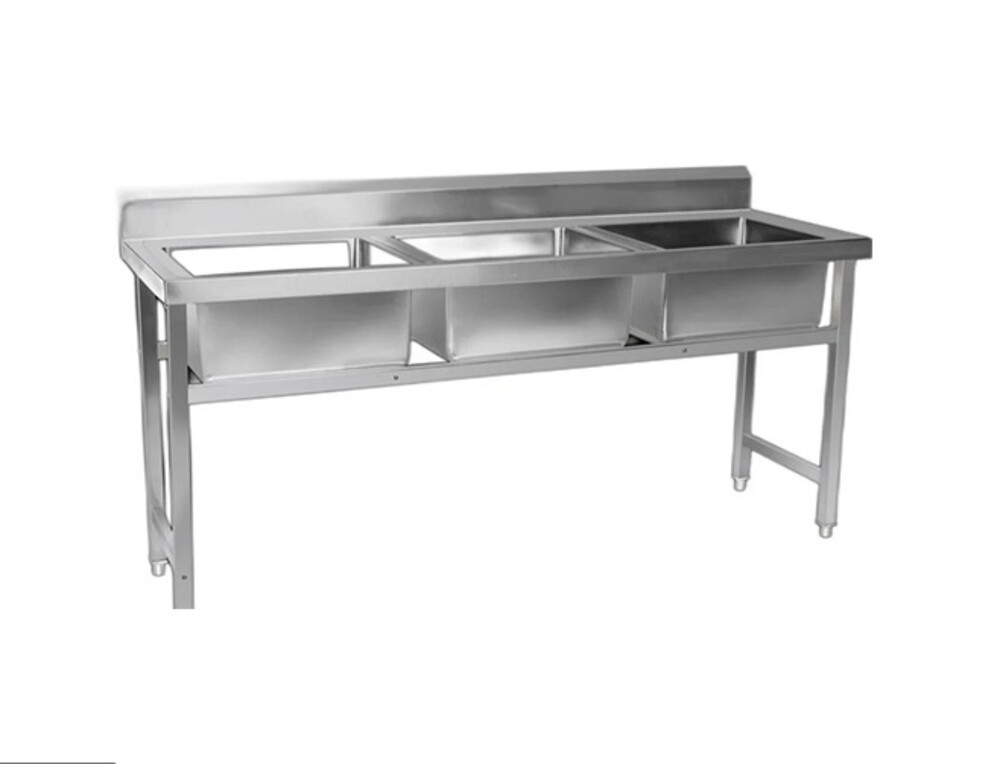 Stainless Steel Three Sink Unit - Automatic Grade: Manual