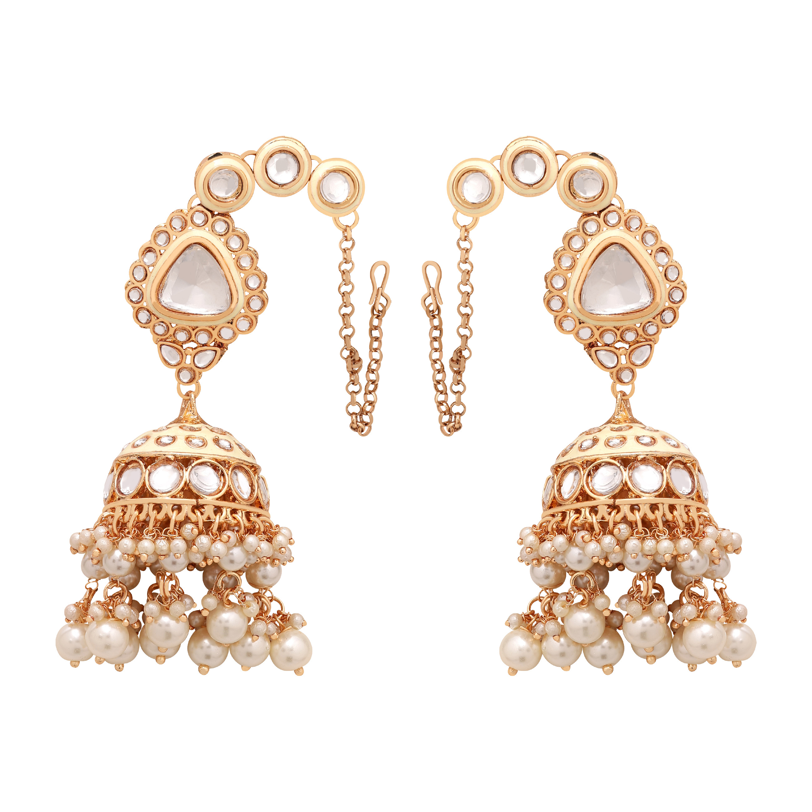 Kundan Earrings |Kundan Jhumki For Weddings |Kundan Jhumki With Pearls| Traditional Kundan Jhumki| Meenakari Kundan Jhumki