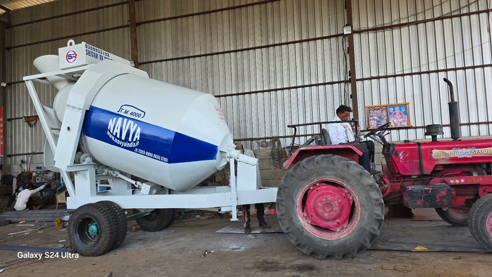 White Tractor Operated Mixer