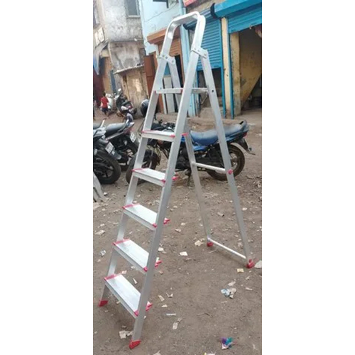 Aluminium Folding Ladder - 6ft , Lightweight and Sturdy Step Ladder for Industrial Use, Easy Storage with Foldable Design