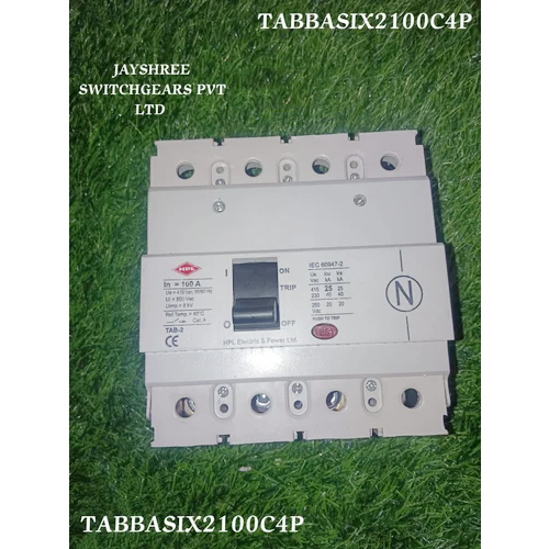 Hpl Tabbasix2100N4P 100 A Fp 36 Ka Mccb - Rated Current: 100A Ampere (Amp)