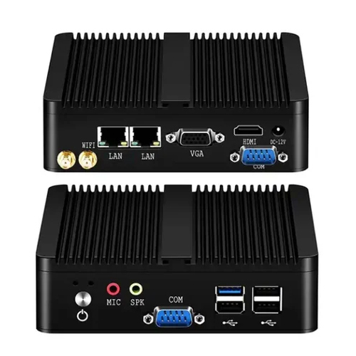 J4125 डुअल डिस्प्ले 2X LAN 2X COM मिनी पीसी