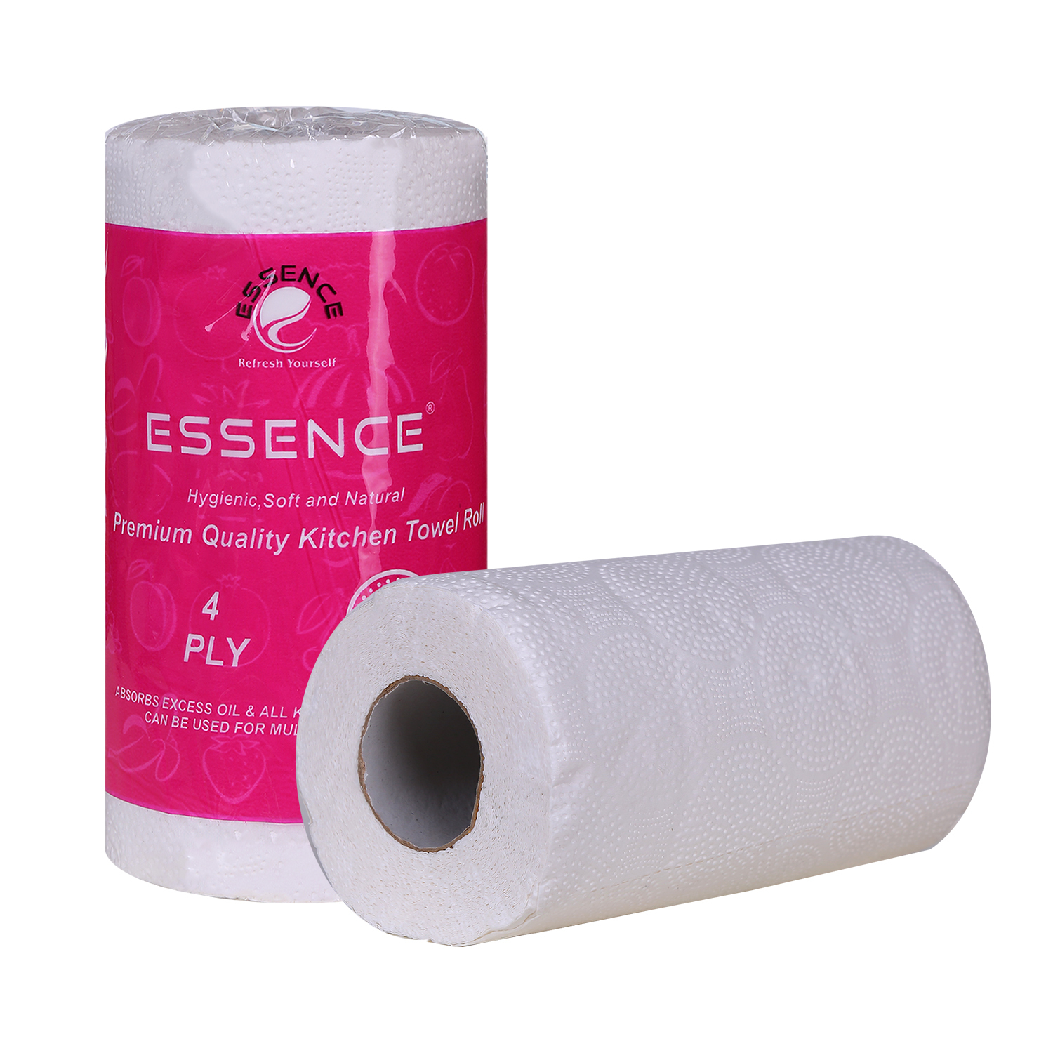 Kitchen Towel - 4 Ply 200mm X 200mm | 100% Virgin Pulp, Disposable, Eco-friendly, Highly Absorbent, Soft Touch, Multi-purpose Use