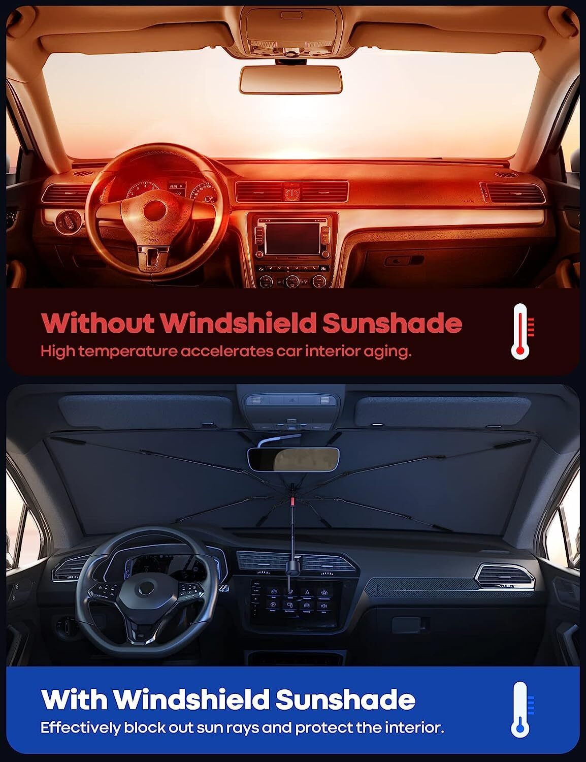 Car Sunshade Umbrella - Hardness: Yes
