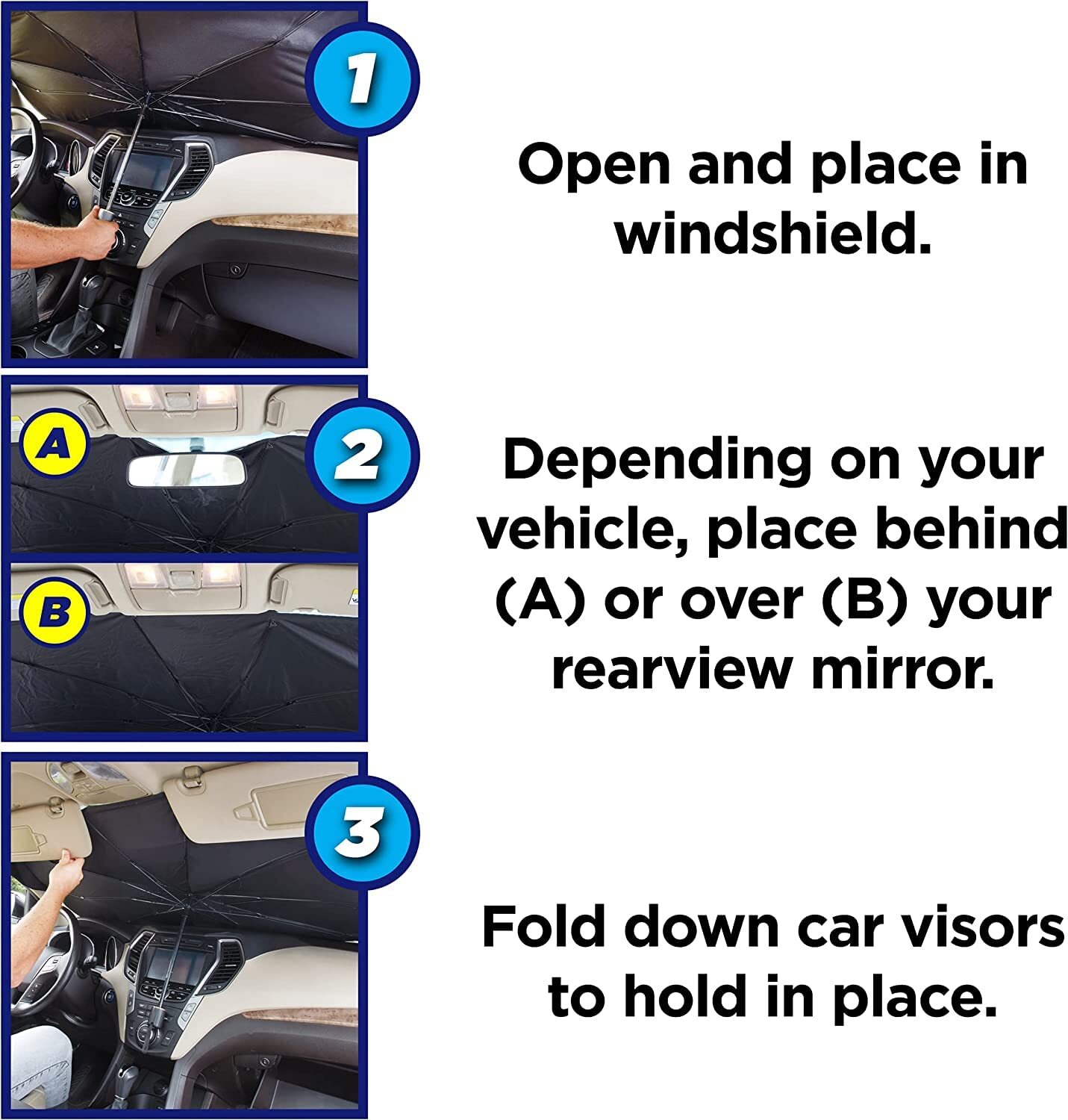 Car Sunshade Umbrella - Hardness: Yes