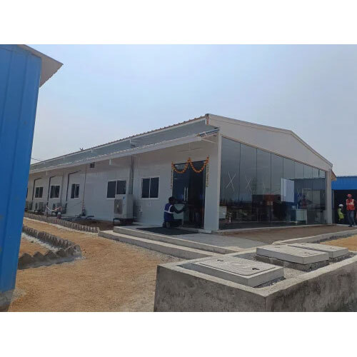 Prefab Site Office - Color: White & Blue