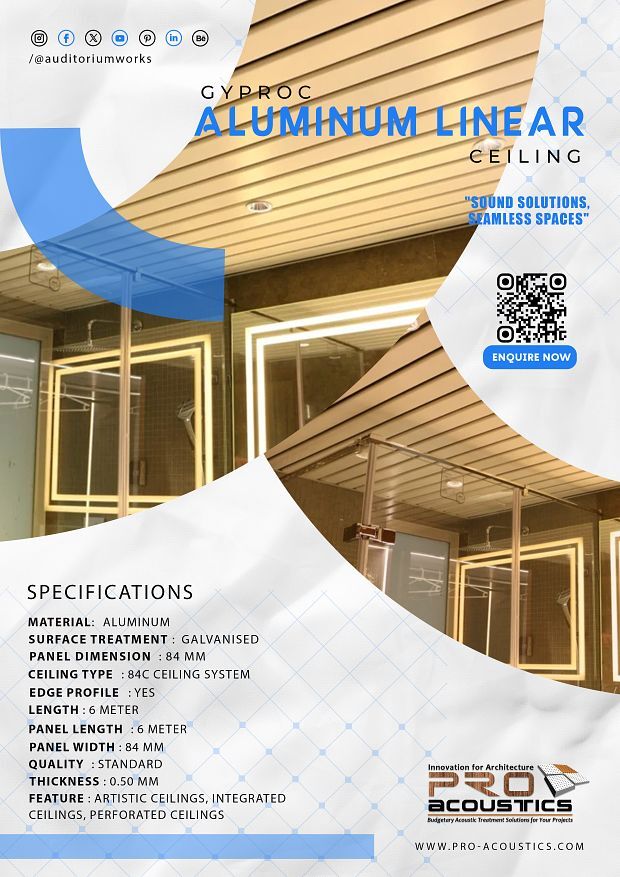 Aluminium Linear Ceiling - Length: Up To 6000 Mm (Customizable) Millimeter (Mm)