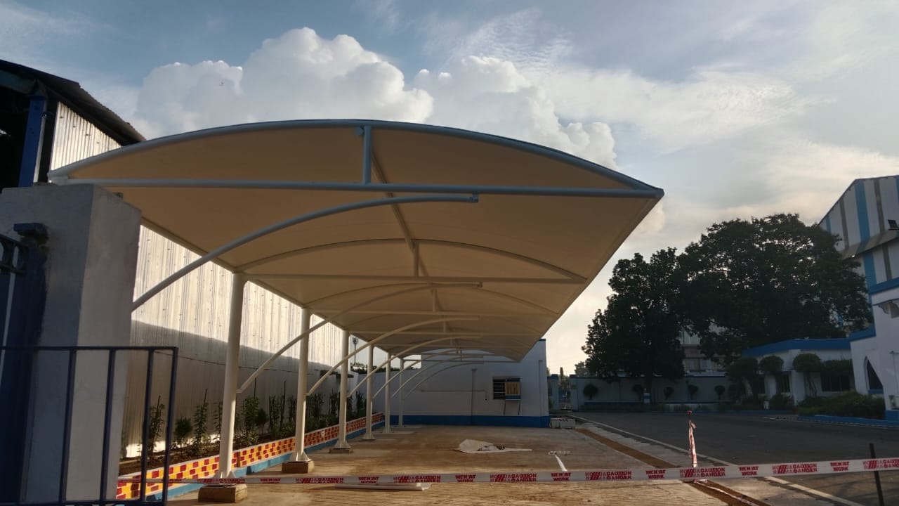 Car Parking Tensile Structure - Color: White
