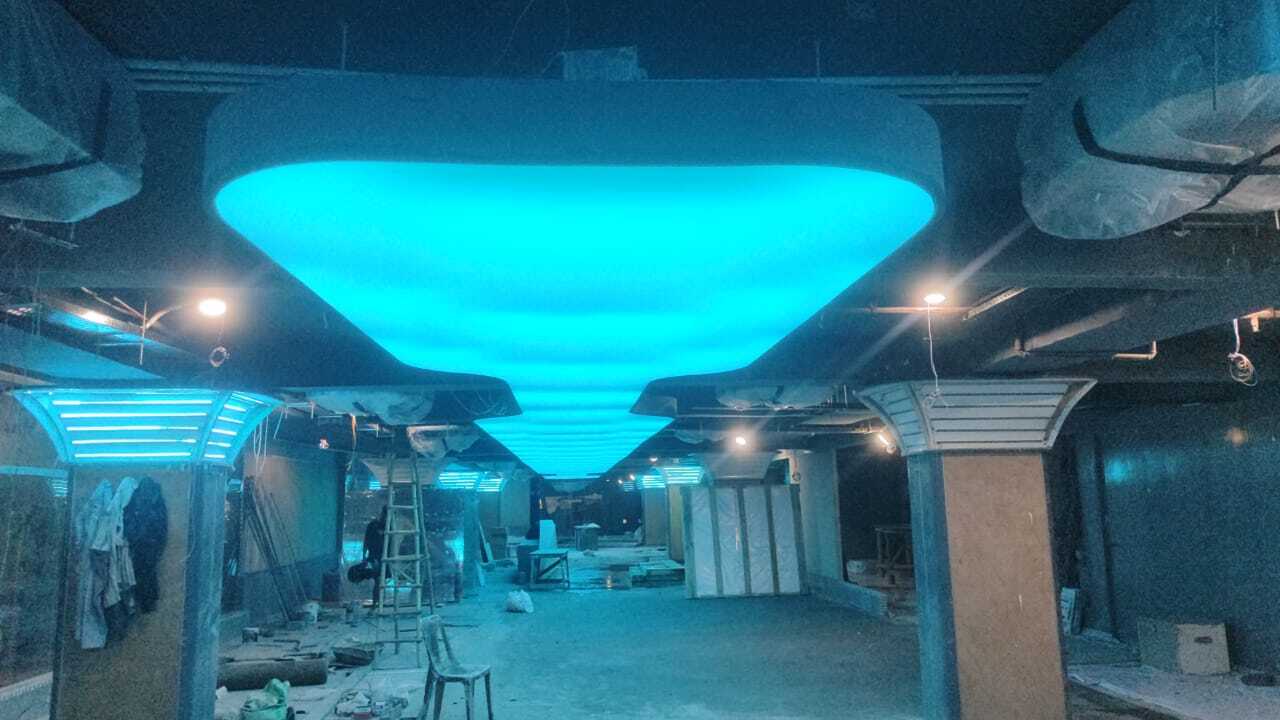 Dynamic Color-changing Stretch Ceiling - .18mm Thickness, Customizable Shape & Size | Innovative, Elegant, Versatile Design Solutions