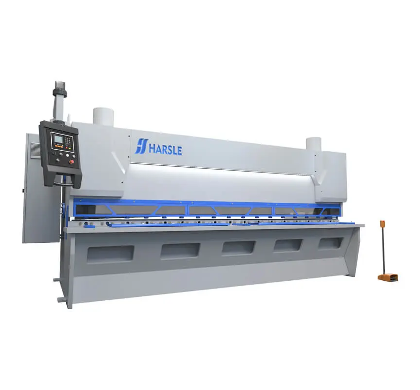 Cnc Shearing Machine - Electric Control For Cutting Angle And Blade Gap, Quick Length Adjustment & Adjustable Rear Pneumatic Sheet Supporter - E21s With Backguage Sequence Repeat